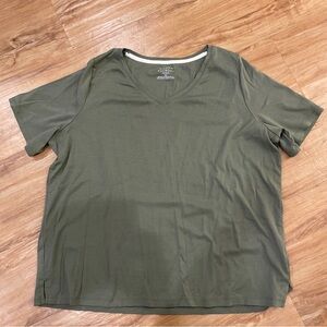 Talbots Short Sleeve Army Green Pima Cotton Tee, 2XL